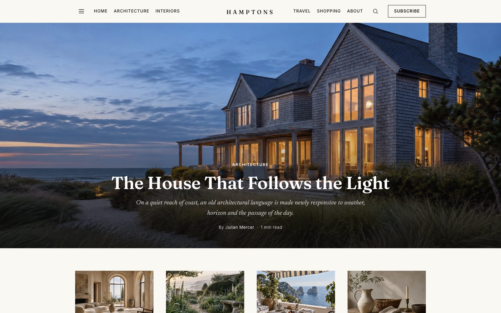 Hamptons theme — magazine homepage