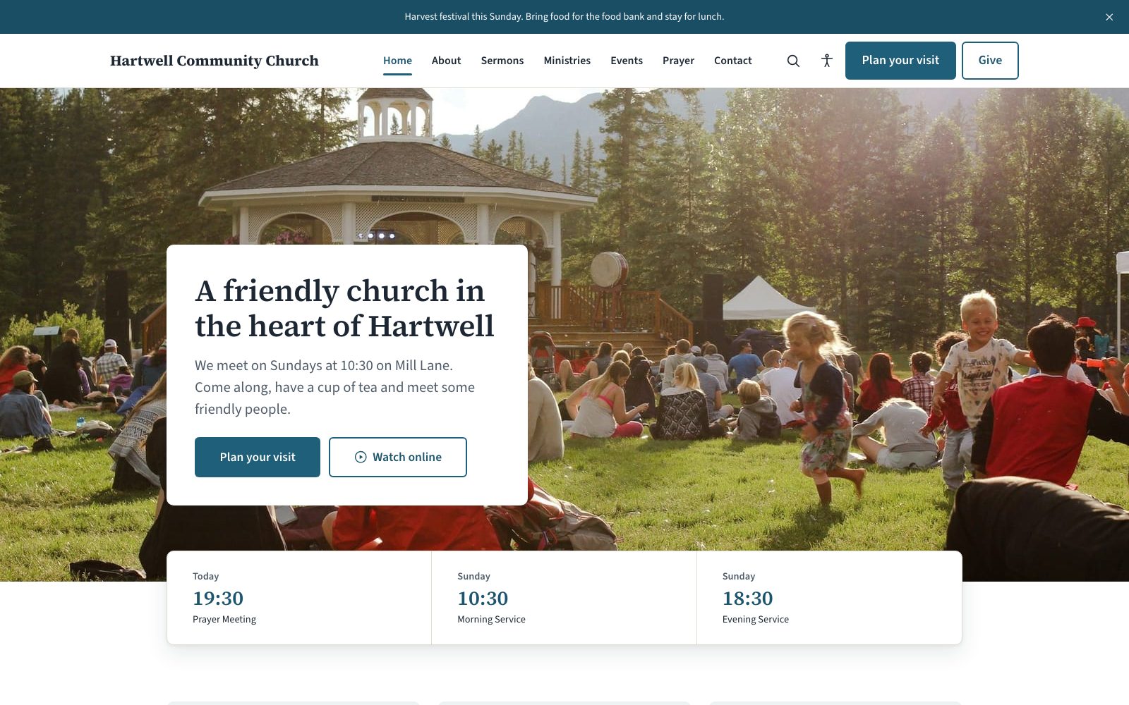 Sanctuary theme — church homepage